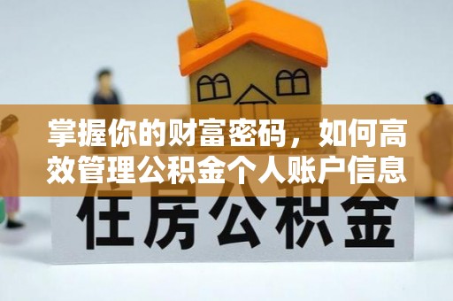九台掌握你的财富密码，如何高效管理公积金个人账户信息