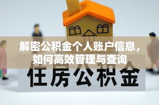 九台解密公积金个人账户信息，如何高效管理与查询
