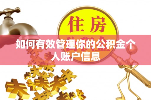 九台如何有效管理你的公积金个人账户信息