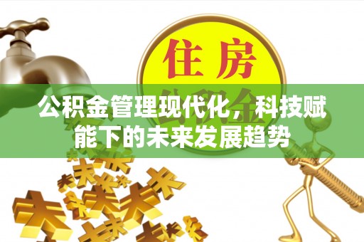 九台公积金管理现代化，科技赋能下的未来发展趋势